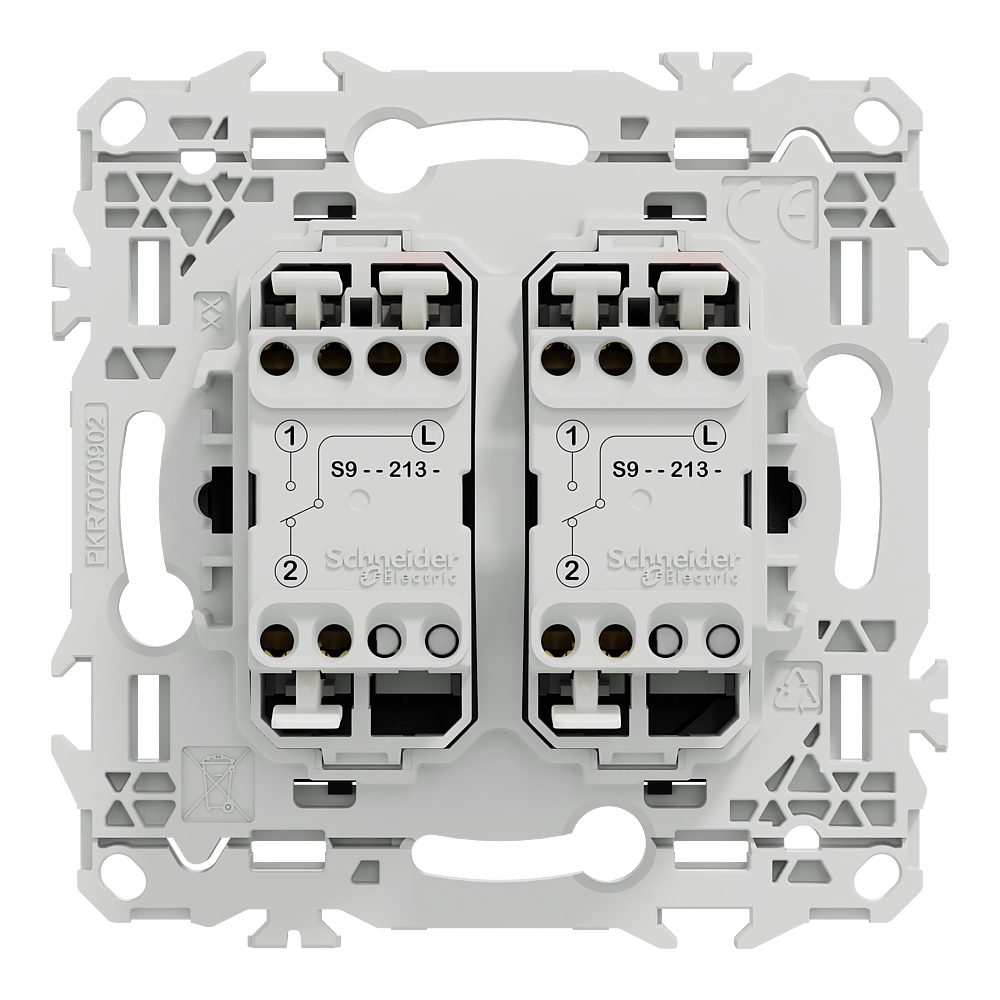 Odace double VV ou pouss. levier noir